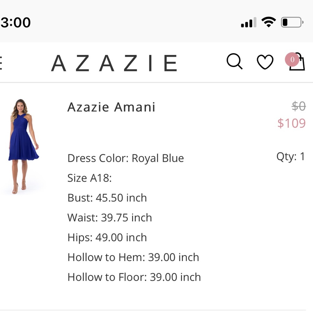 Azazie Amani Royal Blue Bridesmaid Dress (size A18) - Picture 4 of 4